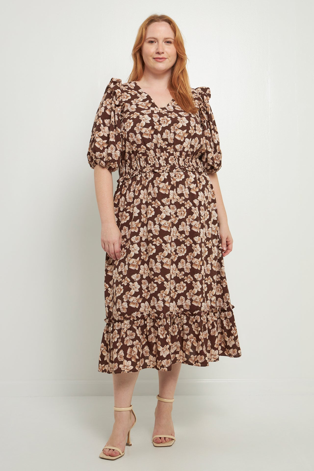 ENGLISH FACTORY - Crinked Floral Puff Sleeve Maxi Dress - DRESSES available at Objectrare