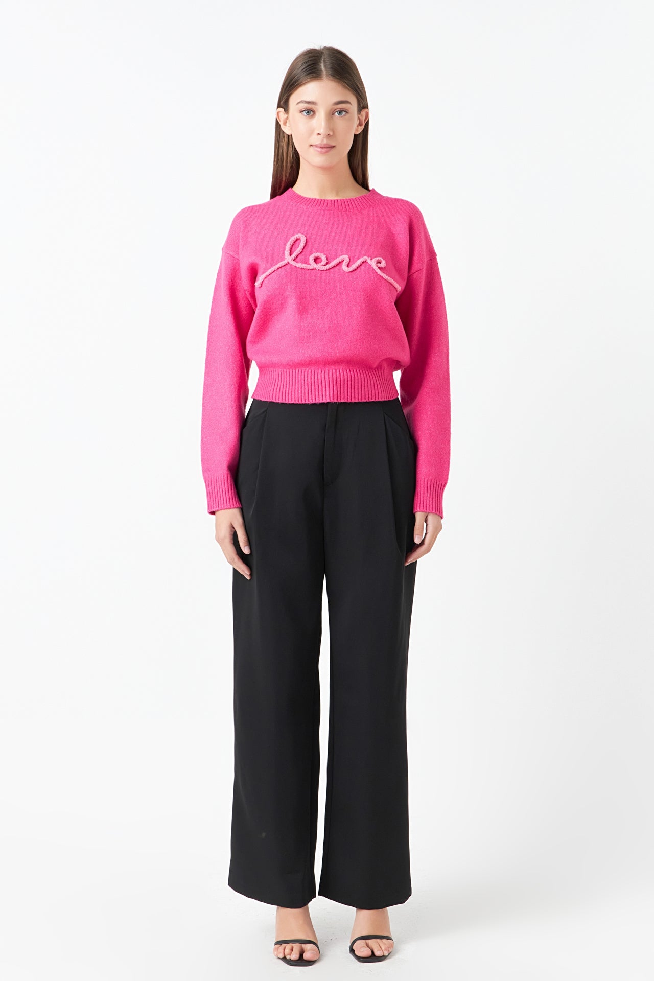 ENDLESS ROSE - Crewneck Love Sweater - SWEATERS & KNITS available at Objectrare