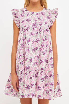 ENGLISH FACTORY - Babydoll Floral Printed Mini Dress - DRESSES available at Objectrare