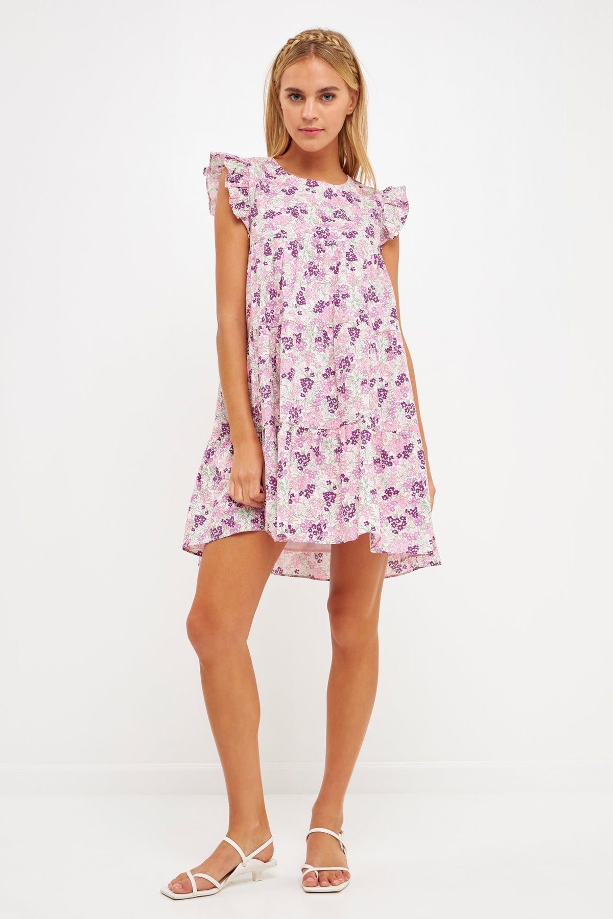 Babydoll Floral Printed Mini Dress