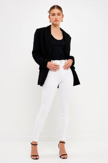 ENDLESS ROSE - Tweed Boyfriend Blazer - BLAZERS available at Objectrare