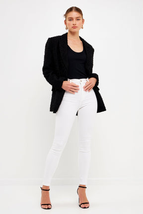 ENDLESS ROSE - Tweed Boyfriend Blazer - BLAZERS available at Objectrare