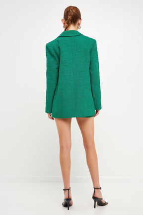 ENDLESS ROSE - Tweed Boyfriend Blazer - BLAZERS available at Objectrare