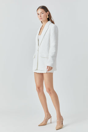 ENDLESS ROSE - Tweed Boyfriend Blazer - BLAZERS available at Objectrare