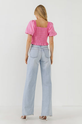 ENGLISH FACTORY - Women Woven Bow Tie Waist Blouse - TOPS available at Objectrare
