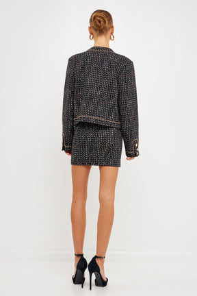ENDLESS ROSE - Multi Color Tweed Blazer - JACKETS available at Objectrare