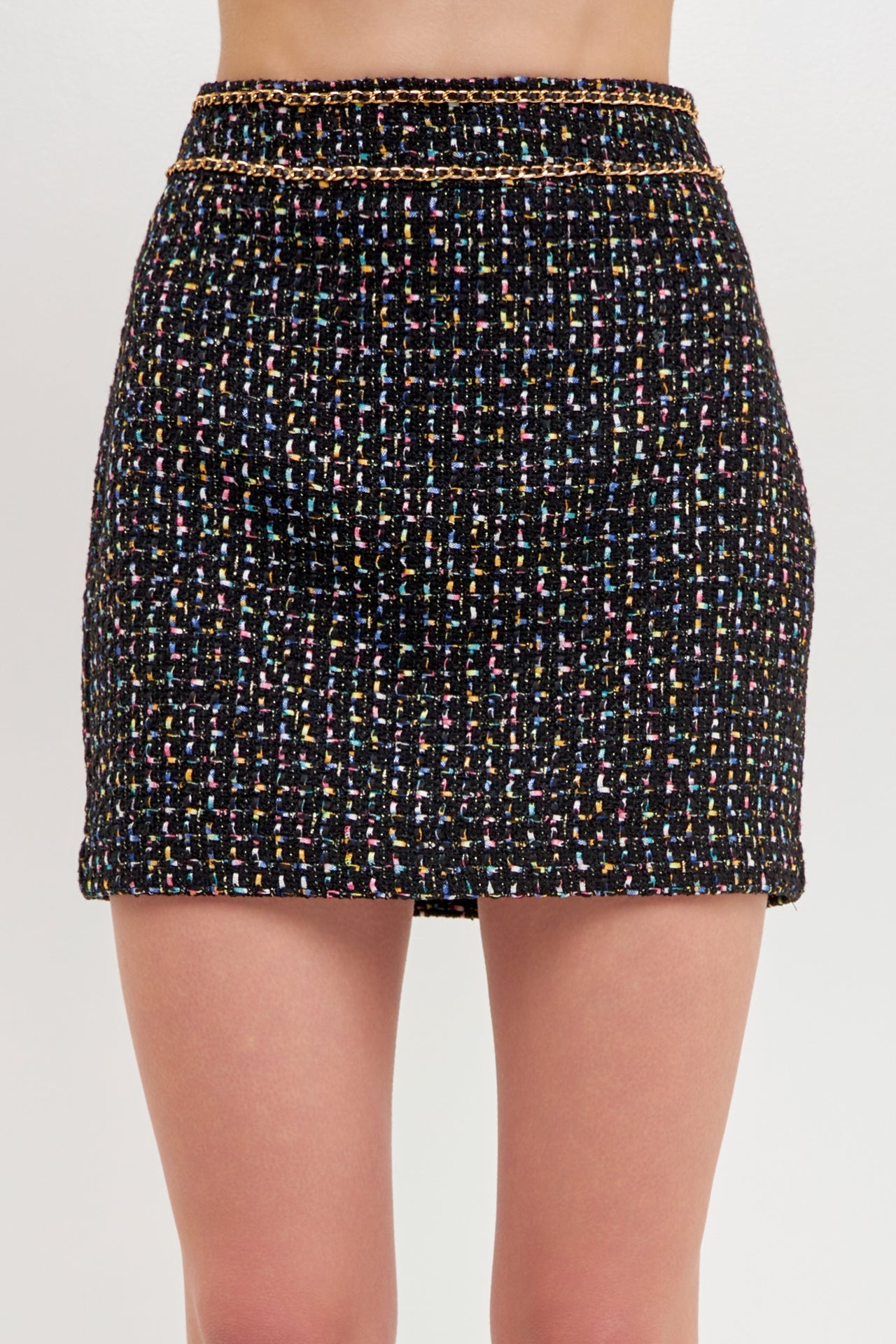 ENDLESS ROSE - Multi Color Tweed Mini Skirt - SKIRTS available at Objectrare