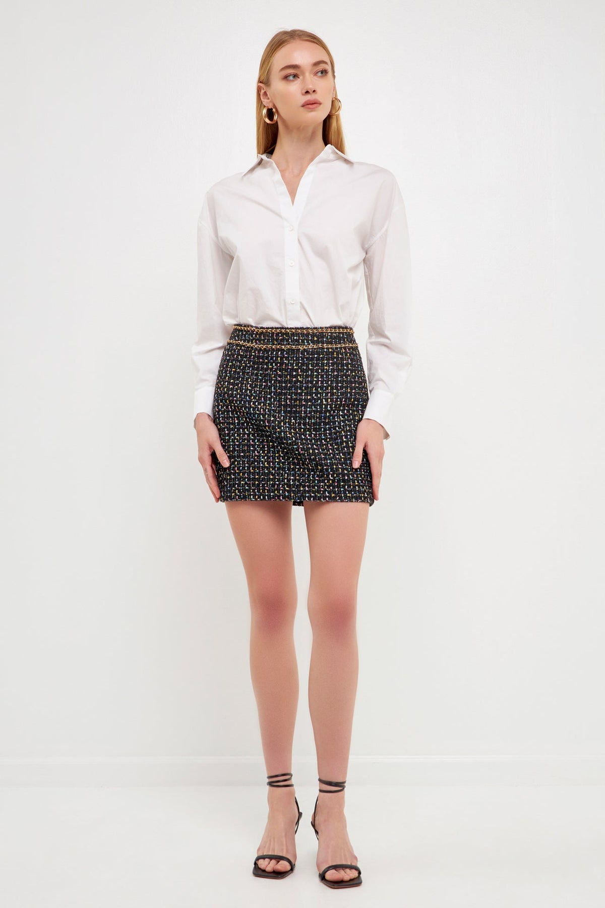 ENDLESS ROSE - Multi Color Tweed Mini Skirt - SKIRTS available at Objectrare