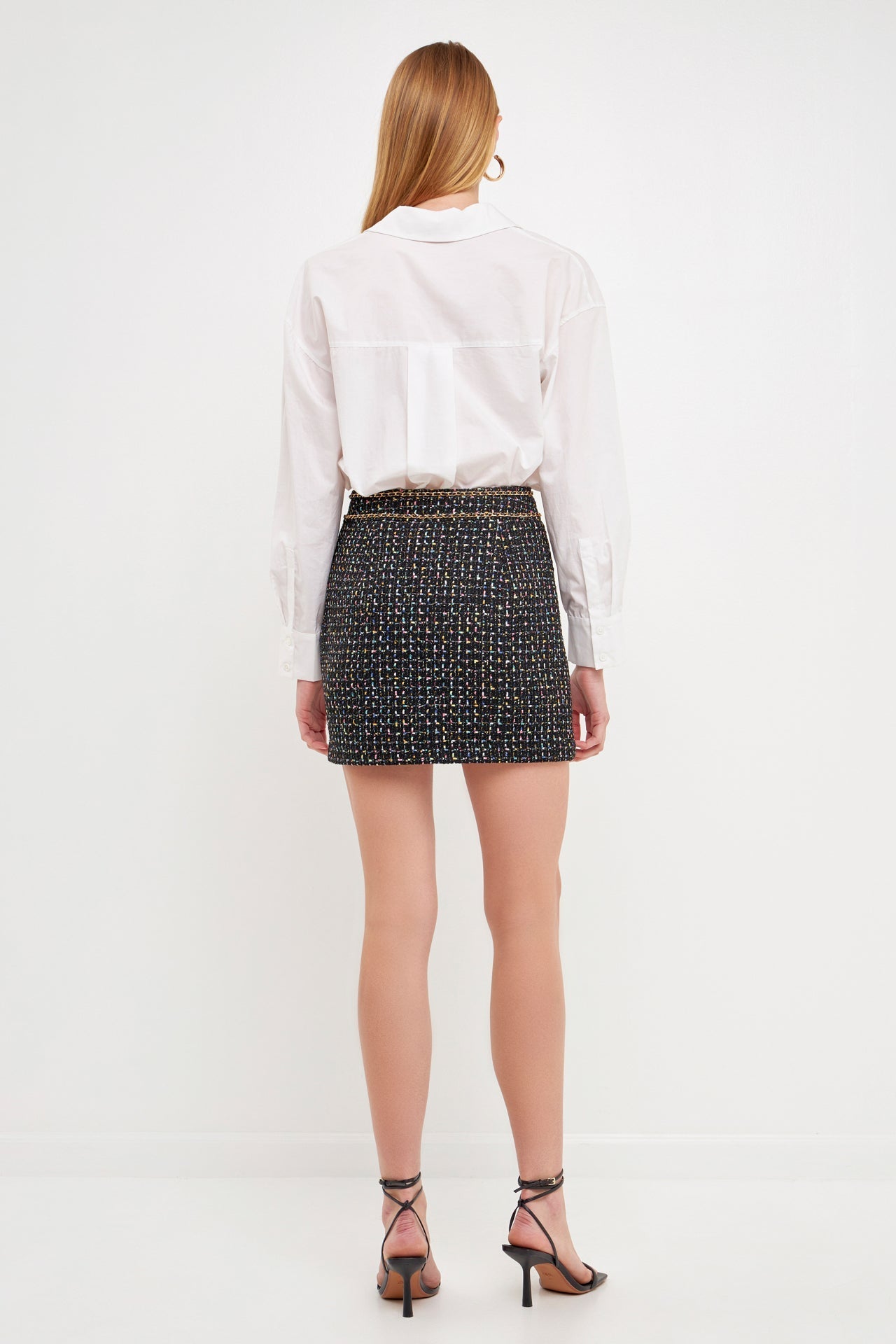 ENDLESS ROSE - Multi Color Tweed Mini Skirt - SKIRTS available at Objectrare