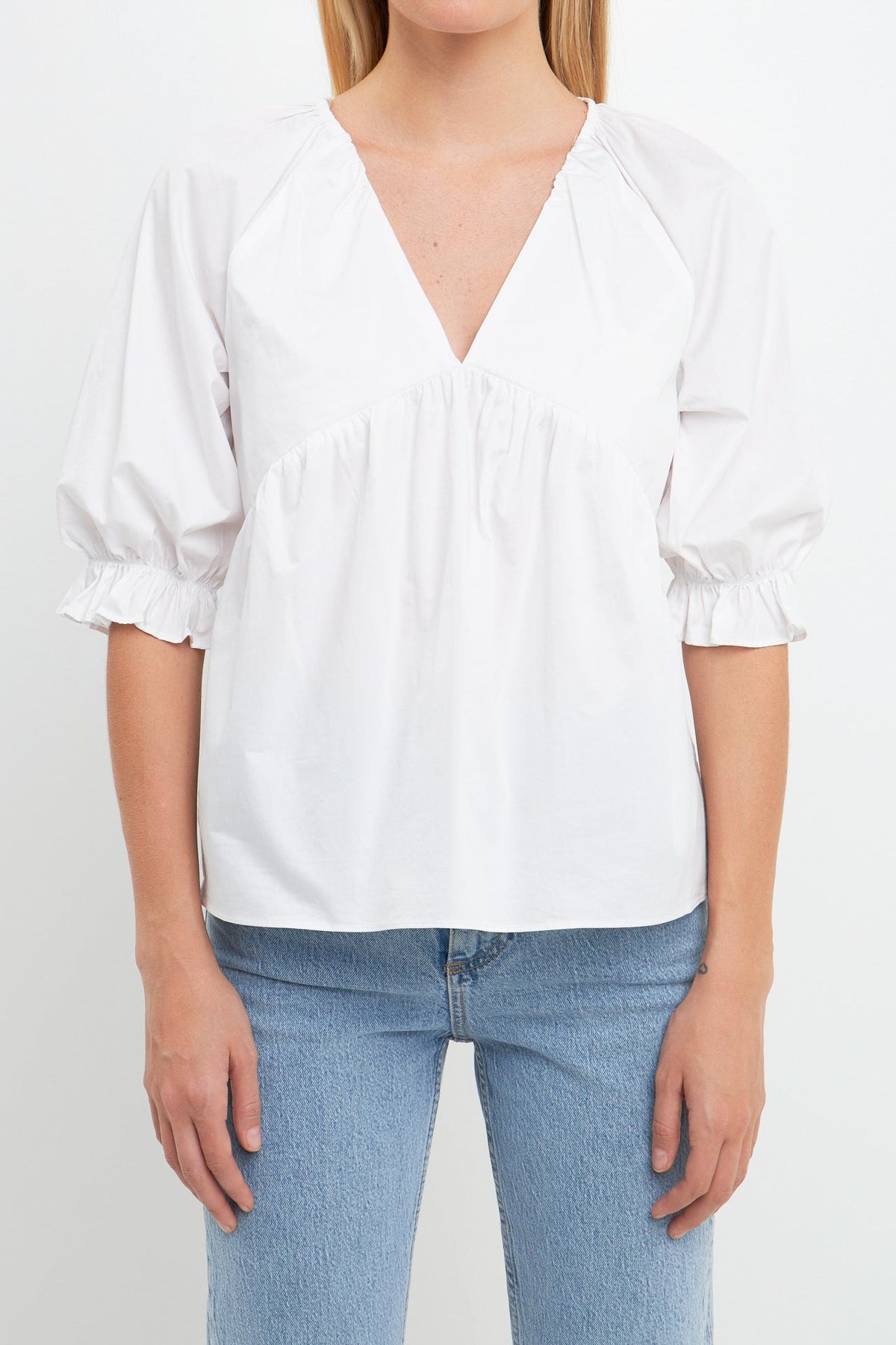 ENGLISH FACTORY - English Factory - Tiered V Neck Top With Ruffle Sleeves - TOPS available at Objectrare