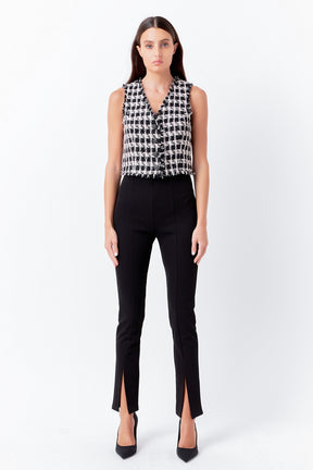 ENDLESS ROSE - Fringed Tweed Vest - TOPS available at Objectrare
