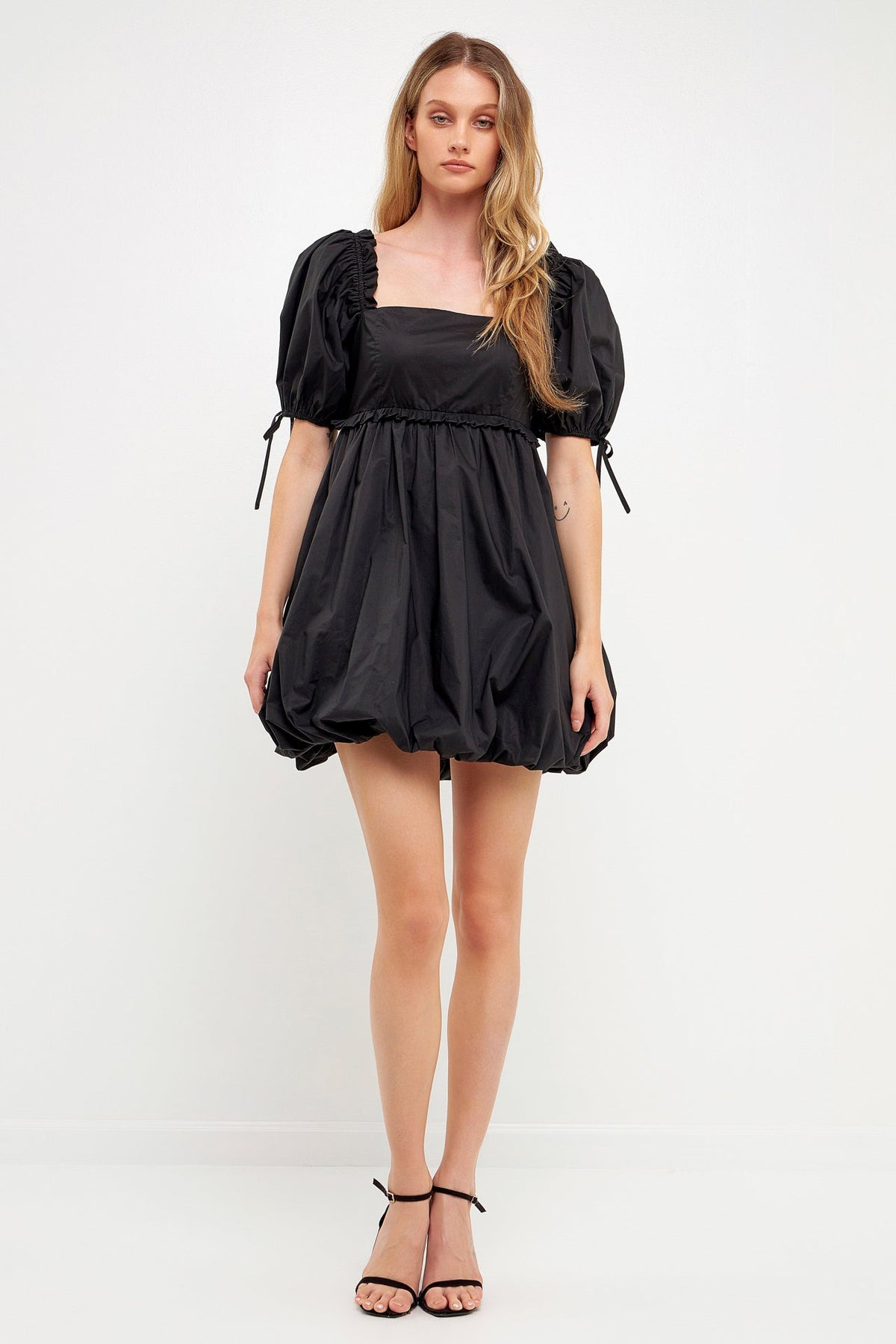 Mini Ruffle Accent Blouson Dress