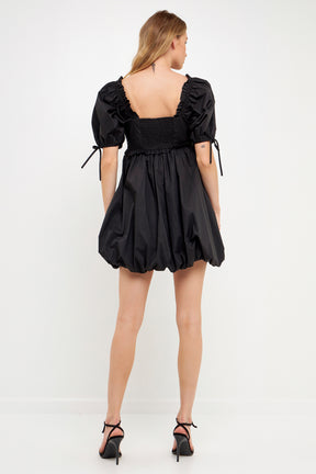 Mini Ruffle Accent Blouson Dress