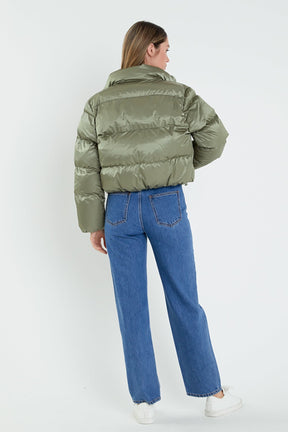 ENGLISH FACTORY - Puffer Cropped Jacket - JACKETS available at Objectrare