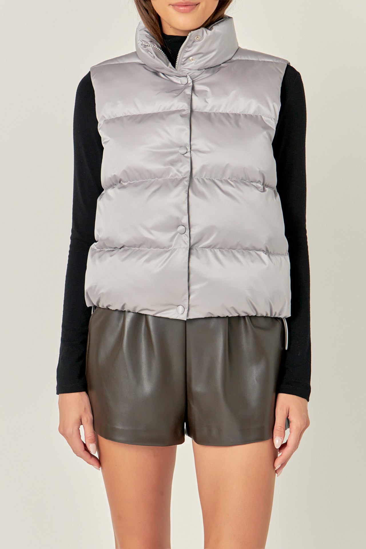 ENGLISH FACTORY - English Factory - Puffer Cropped Vest - OUTERWEAR available at Objectrare