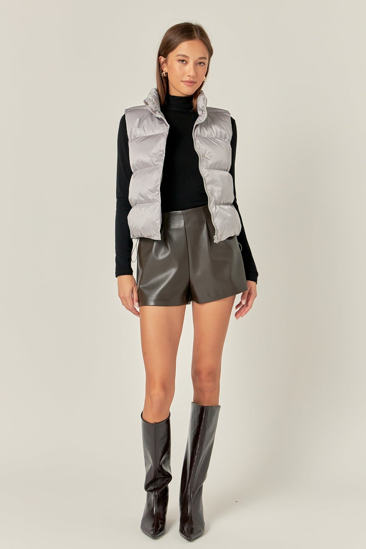 ENGLISH FACTORY - English Factory - Puffer Cropped Vest - OUTERWEAR available at Objectrare