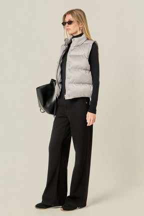 ENGLISH FACTORY - Puffer Cropped Vest - OUTERWEAR available at Objectrare