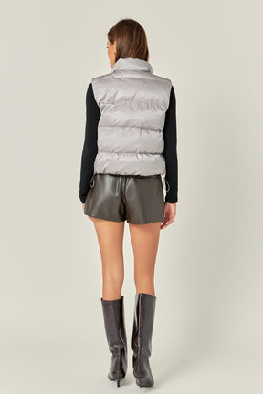 ENGLISH FACTORY - English Factory - Puffer Cropped Vest - OUTERWEAR available at Objectrare