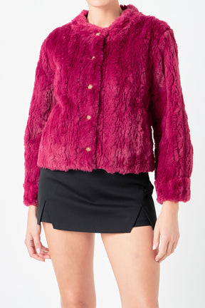 ENDLESS ROSE - Faux Fur Jacket - JACKETS available at Objectrare