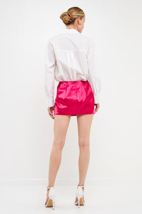 ENDLESS ROSE - Satin Mini Skirt - SKIRTS available at Objectrare