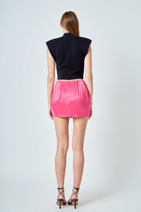 ENDLESS ROSE - Satin Mini Skirt - SKIRTS available at Objectrare