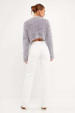 ENDLESS ROSE - Endless Rose - Long Sleeve Cropped Sweater - SWEATERS & KNITS available at Objectrare