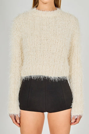 ENDLESS ROSE - Long Sleeve Cropped Sweater - SWEATERS & KNITS available at Objectrare