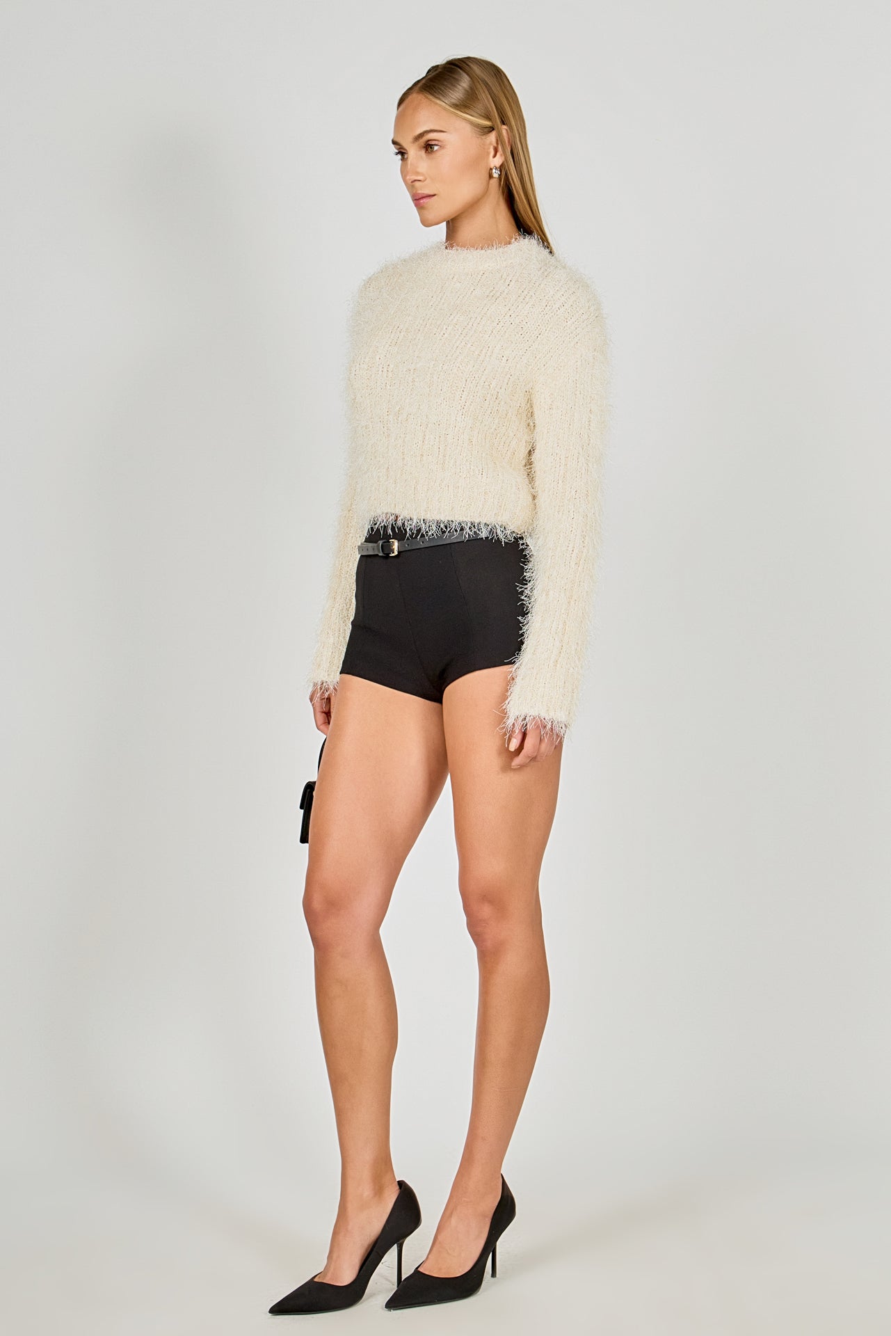 ENDLESS ROSE - Long Sleeve Cropped Sweater - SWEATERS & KNITS available at Objectrare