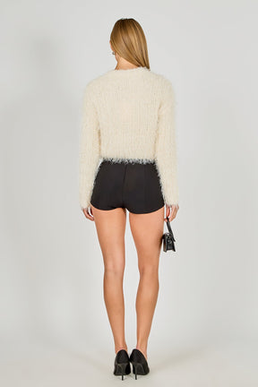 ENDLESS ROSE - Long Sleeve Cropped Sweater - SWEATERS & KNITS available at Objectrare