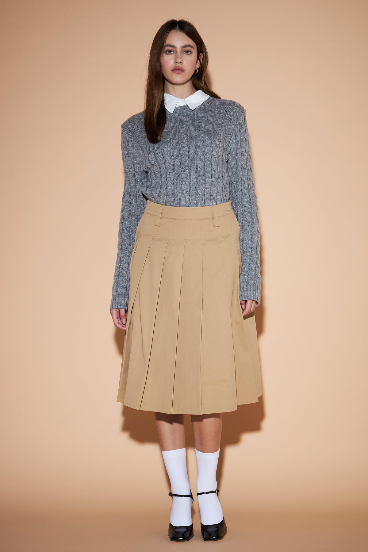 ENGLISH FACTORY - Mixed Media Cable Knit Sweater - SWEATERS & KNITS available at Objectrare