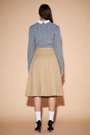 ENGLISH FACTORY - Mixed Media Cable Knit Sweater - SWEATERS & KNITS available at Objectrare