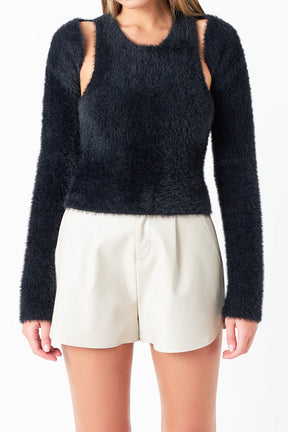 GREY LAB - Sweater Tank And Shrug Set - TOPS available at Objectrare