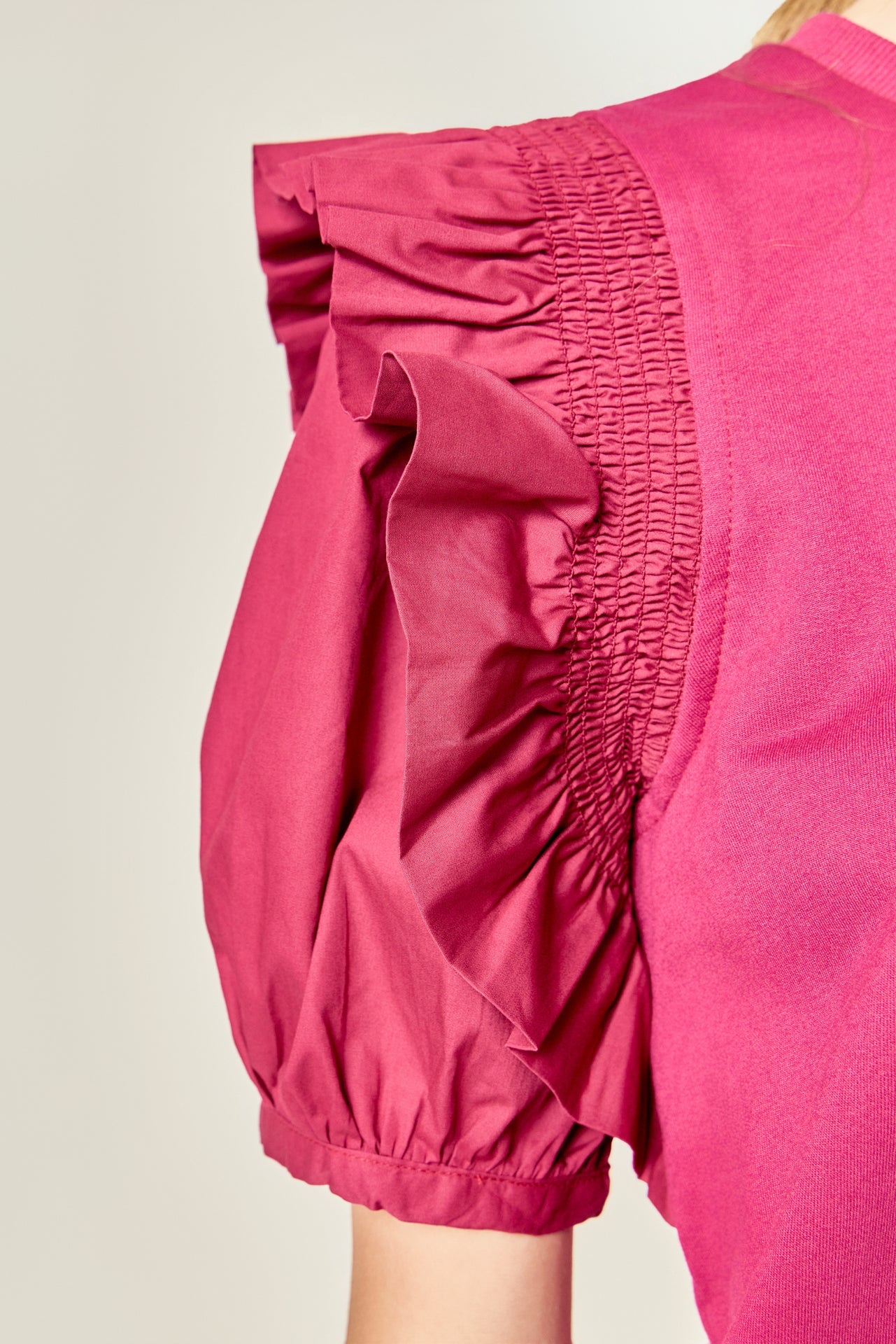 ENGLISH FACTORY - Ruffle Sleeve T-Shirt - TOPS available at Objectrare