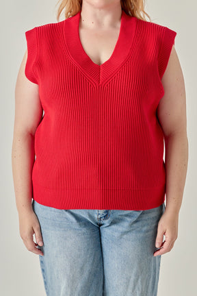 ENGLISH FACTORY - V-neck Knit Sweater Vest - SWEATERS & KNITS available at Objectrare