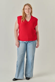 ENGLISH FACTORY - V-neck Knit Sweater Vest - SWEATERS & KNITS available at Objectrare