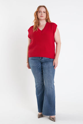 ENGLISH FACTORY - V-neck Knit Sweater Vest - SWEATERS & KNITS available at Objectrare