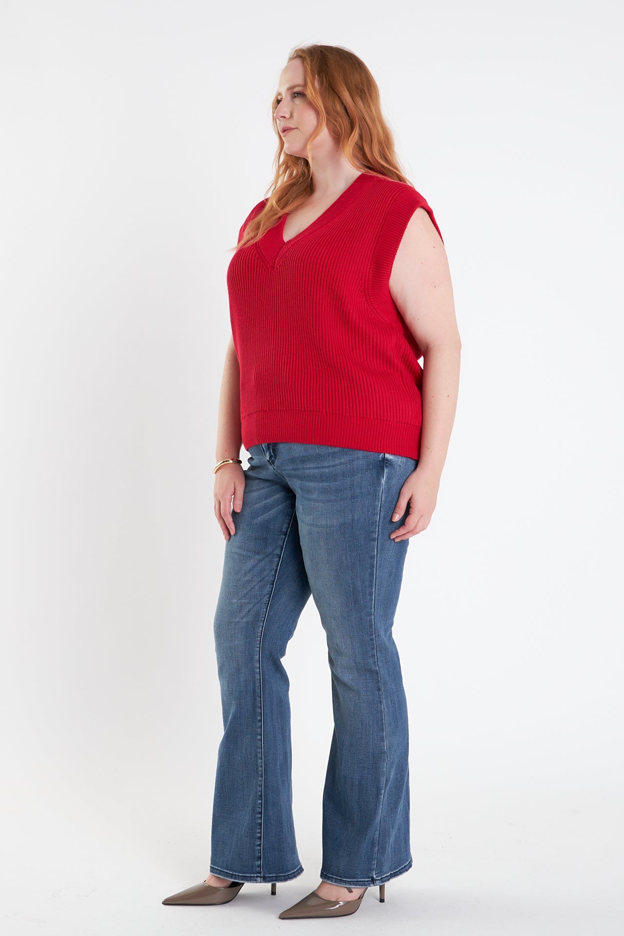 ENGLISH FACTORY - V-neck Knit Sweater Vest - SWEATERS & KNITS available at Objectrare