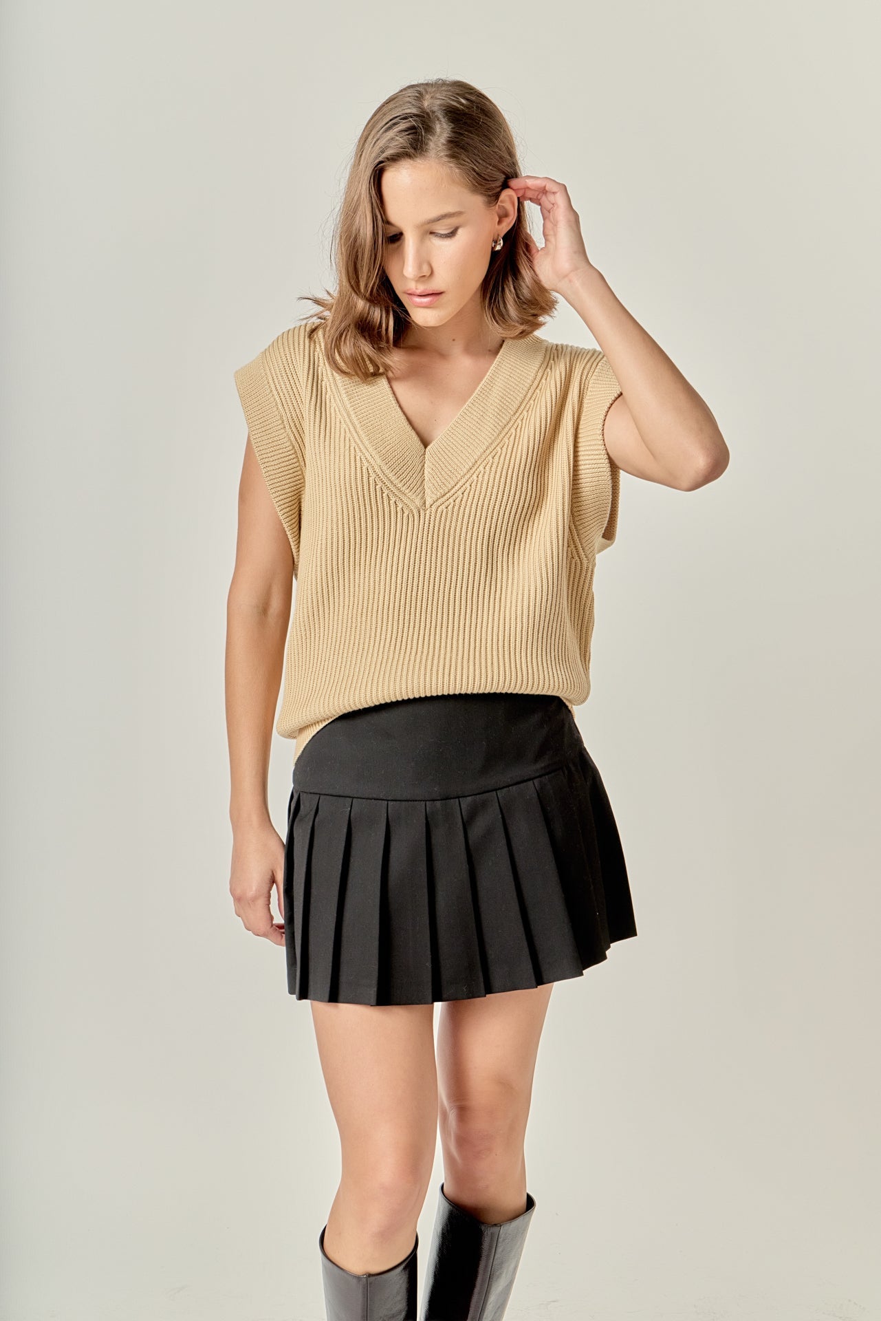ENGLISH FACTORY - Oversized Sweater Vest - SWEATERS & KNITS available at Objectrare