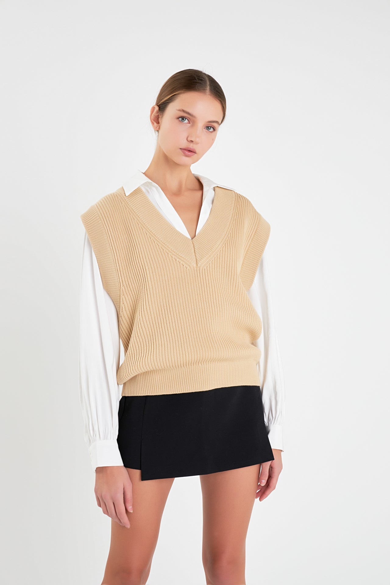 English Factory - V-neck Knit Sweater Vest