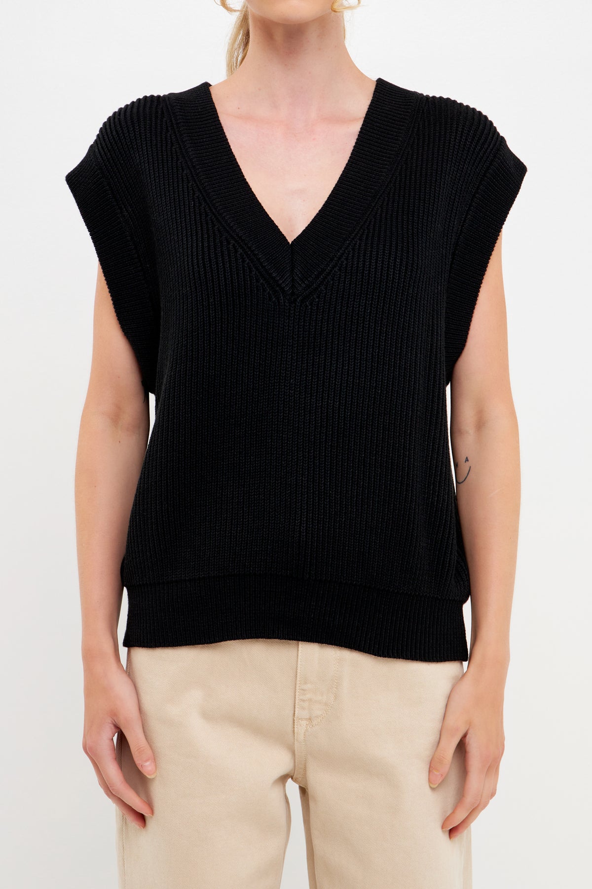 ENGLISH FACTORY - Oversized Sweater Vest - SWEATERS & KNITS available at Objectrare