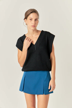 ENGLISH FACTORY - Oversized Sweater Vest - SWEATERS & KNITS available at Objectrare