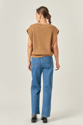 ENGLISH FACTORY - Oversized Sweater Vest - SWEATERS & KNITS available at Objectrare