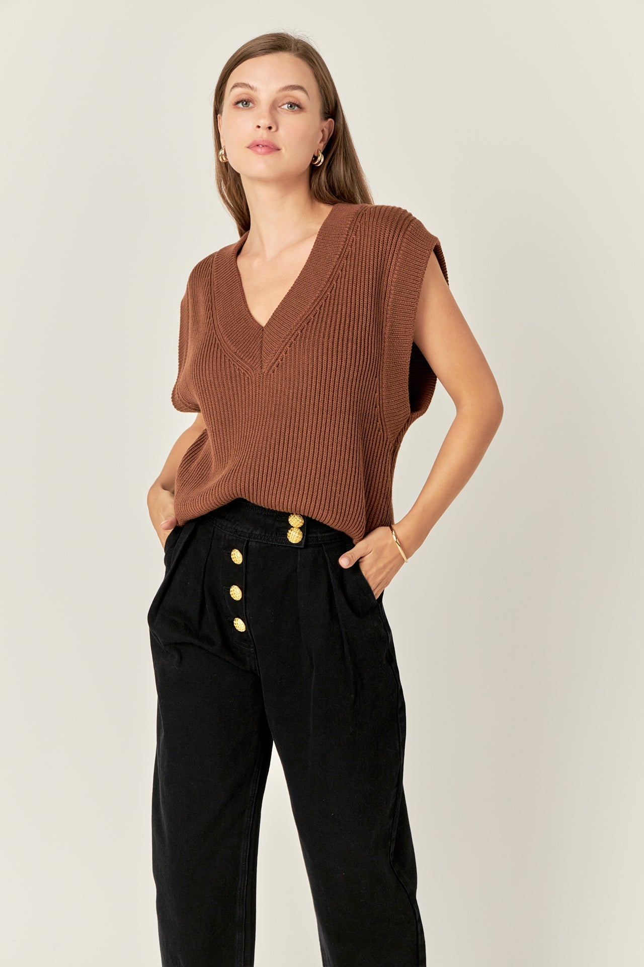 ENGLISH FACTORY - Oversized Sweater Vest - SWEATERS & KNITS available at Objectrare