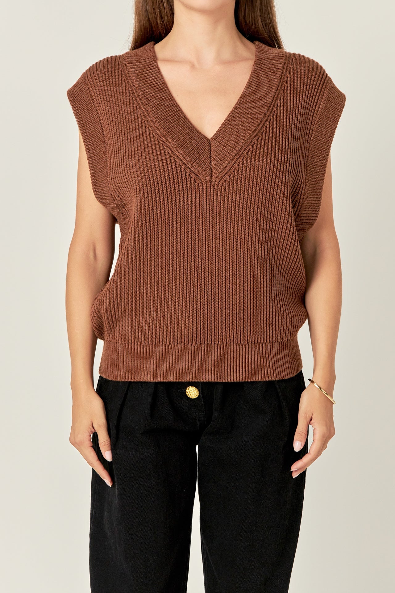 ENGLISH FACTORY - Oversized Sweater Vest - SWEATERS & KNITS available at Objectrare