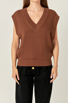 ENGLISH FACTORY - English Factory - V-neck Knit Sweater Vest - SWEATERS & KNITS available at Objectrare