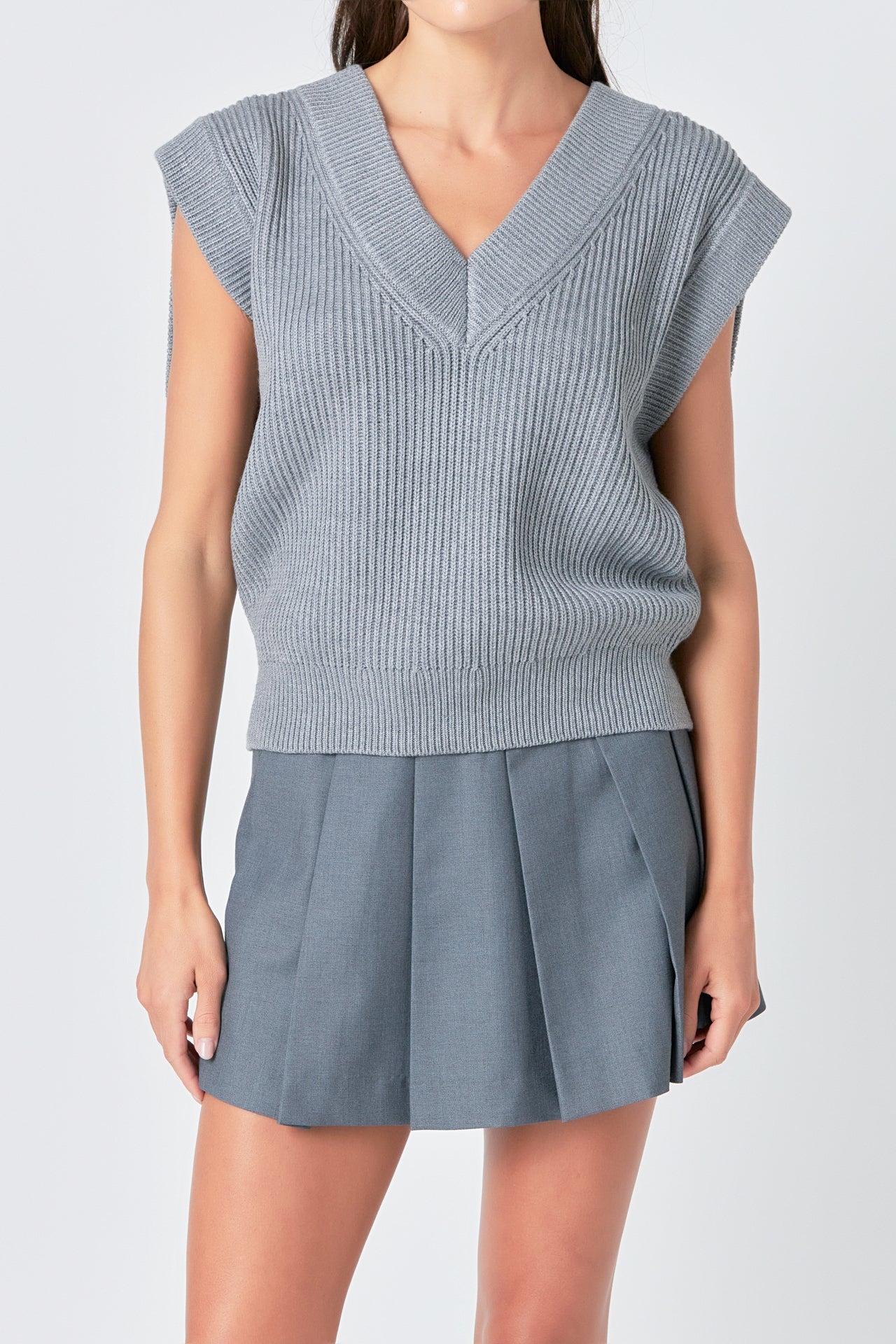ENGLISH FACTORY - Oversized Sweater Vest - SWEATERS & KNITS available at Objectrare