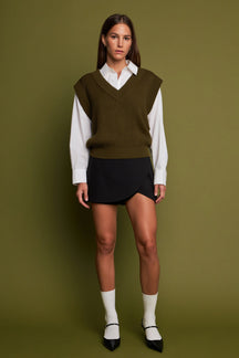 ENGLISH FACTORY - Oversized Sweater Vest - SWEATERS & KNITS available at Objectrare