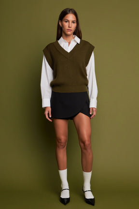 ENGLISH FACTORY - Oversized Sweater Vest - SWEATERS & KNITS available at Objectrare