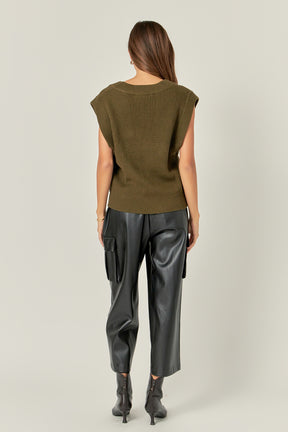 ENGLISH FACTORY - English Factory - V-neck Knit Sweater Vest - SWEATERS & KNITS available at Objectrare