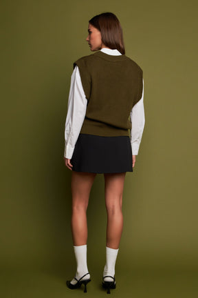 ENGLISH FACTORY - Oversized Sweater Vest - SWEATERS & KNITS available at Objectrare